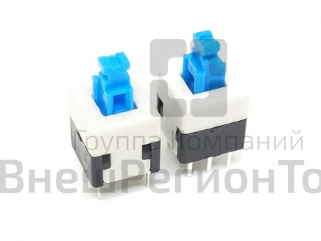 Переключатель кнопочный 8.5х8.5 с фиксацией.