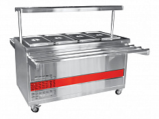 Прилавок холодильный открытый передвижной, нейтр.шкаф, 1 полка + гастроемкости, L1500 мм