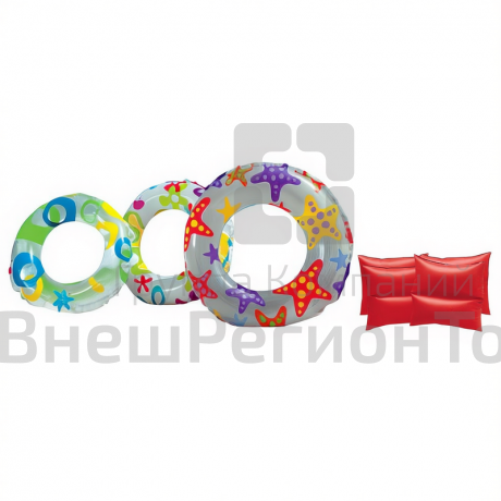 Надувные круги и нарукавники для плавания.
