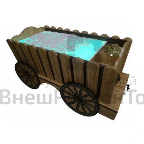Стилизованный световой песочный стол «Телега».