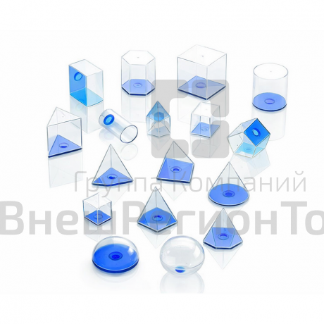Набор геометрических фигур, прозрачный, 17 шт..