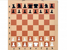 Мобильная магнитная демонстрационная шахматная доска 80 см