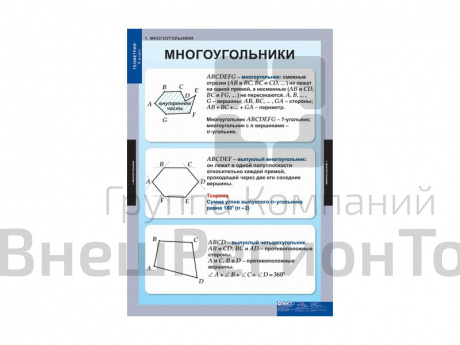 Комплект таблиц "Геометрия 8 кл.".