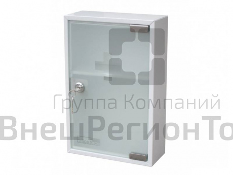 Аптечка Office-Force одностворчатая (без наполнения), 2 полки.