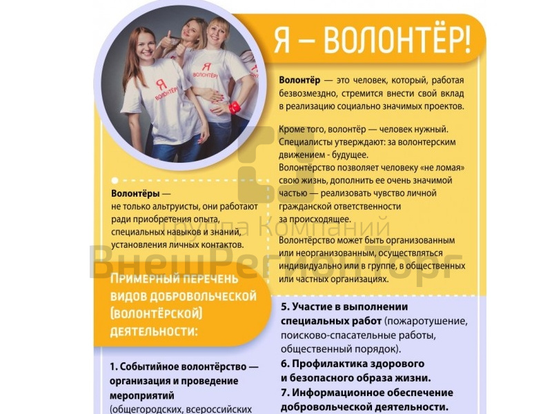 Стенд Я - волонтер 70х100 см.