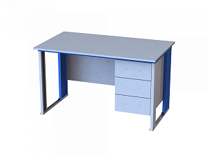 Учительский стол с навесной тумбой и усиленным металлическим каркасом