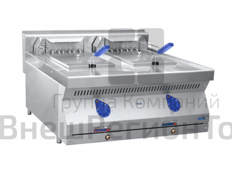 Фритюрница электрическая настольная, нерж.ст., 2 ванны V39,4 дм3.