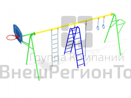 Спортивный комплекс (шведская стенка, турник, кольца, канат, щит баскетбольный).