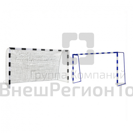 Ворота для гандбола, мини-футбола складные (комплект из двух ворот с протекторами и сетками).