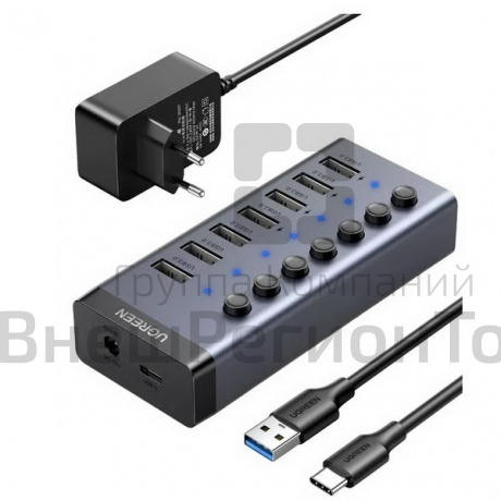 Хаб (разветвитель) UGREEN CM481, черный.