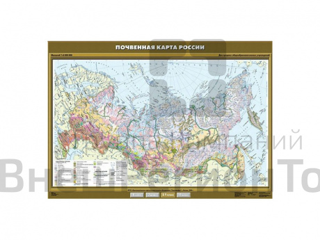 Учебная карта "Почвенная карта России", 100х140.