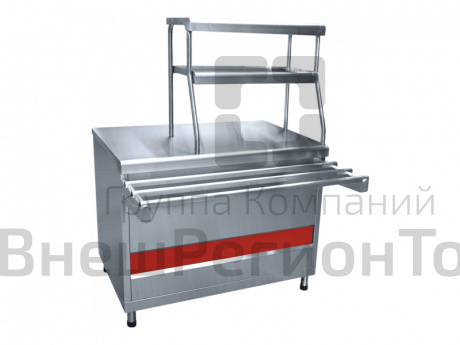 Прилавок для горячих напитков Аста, нейтральный стол, 2 полки, L1500 мм.