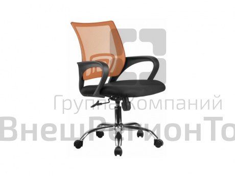 Кресло (спинка сетка оранжевая, сиденье черное).