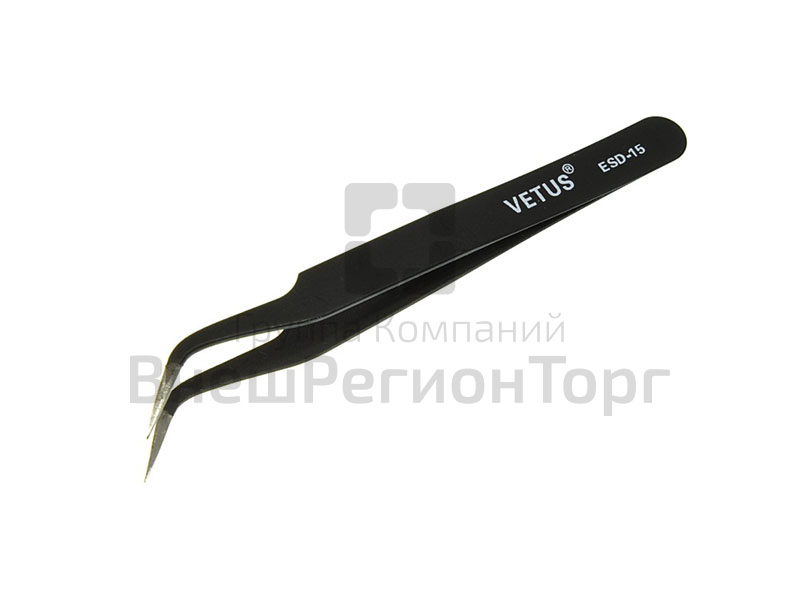 Пинцет для SMD компонентов изогнутый ESD-15.