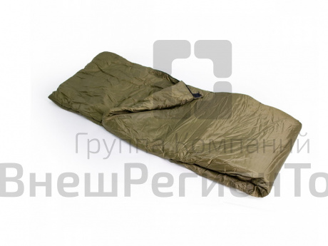 Спальный мешок, размер 220*75 см, с подголовником t 0 +10, цвет хаки.