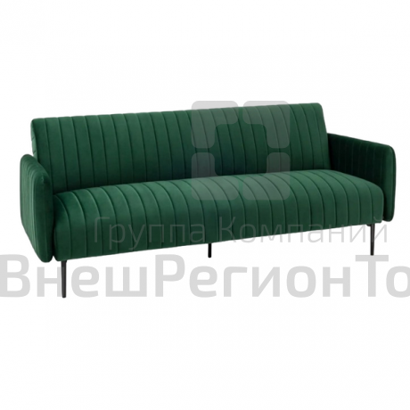 Диван прямой Дрезден велюр зелёный.