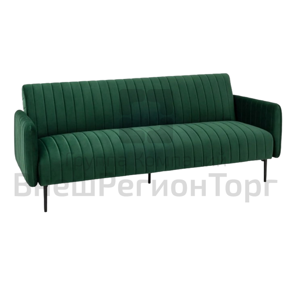 Диван прямой Дрезден велюр зелёный.