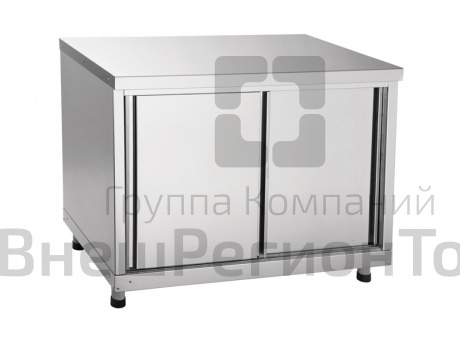 Стол-тумба купе островной, нерж.ст., 1 полка, 1000х600х900(860) мм.