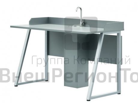 Стол Трапеция лабораторный 2 местный с мойкой 6 гр. (1200х650х760 мм).