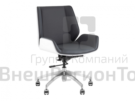 Кресло офисное TopChairs Crown SN, серо-голубой, белый.