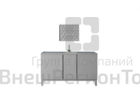 Стол-мойка с двумя раковинами, 1500х600х900.