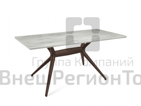 Стол коричневый, бетон/светлый.