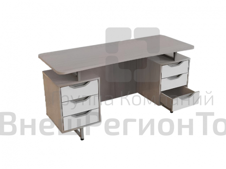 Стол письменный двухтумбовый с тремя ящиками на металокаркасе (ЛДСП 16 мм, м/каркас 25*25мм).