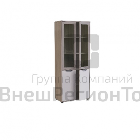 Шкаф для документов широкий полуоткрытый со стеклом, рама МДФ.