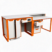 Стол демонстрационный на м/каркасе для кабинета химии/биологии без сантехники с розетками