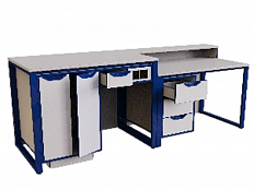 Стол демонстрационный на м/каркасе для кабинета химии/биологии без сантехники с розетками