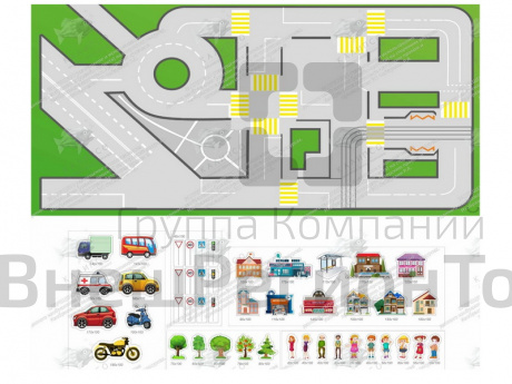 Комплект стендов "Дорожная безопасность" с фигурками.