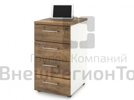 Тумба приставная, 4 ящика с центральным замком.
