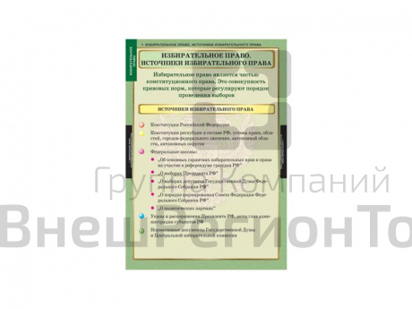 Плакаты "Правоведение. Избирательное право" (10 шт).