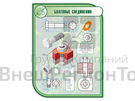 Стенд БОЛТОВЫЕ СОЕДИНЕНИЯ 1*0,75м (скругл.углы).