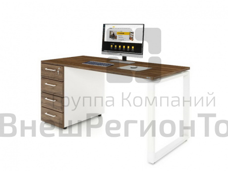 Стол письменный Зета Т4 с тумбой 4 ящика (Тип 1) без аксессуаров.