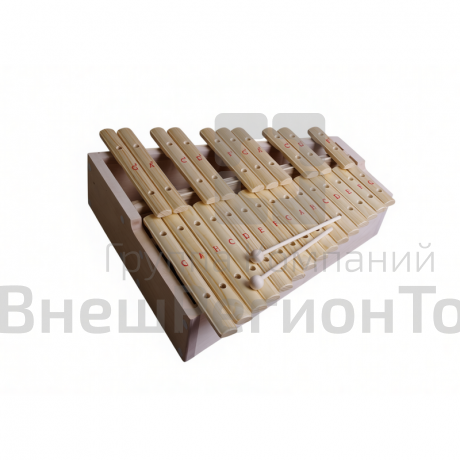 Ксилофон хроматический До мажор, 25 пластин, на высоком резонаторе, ель.