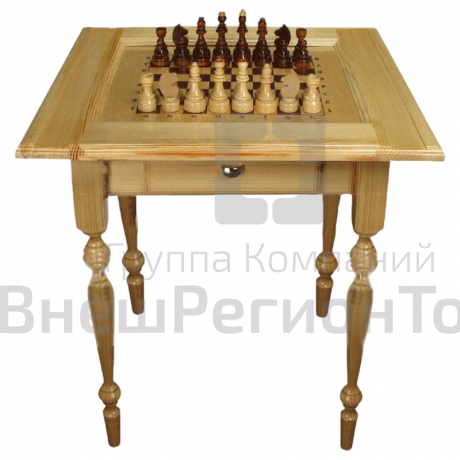 Шахматный стол гроссмейстерский Модерн с фигурами и выдвижными ящичками 73*73*75.