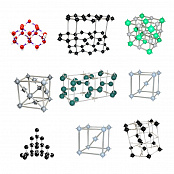 Комплект моделей кристаллических решеток, 9 шт