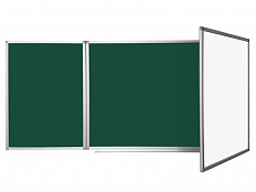 Трехэлементная магнитно-комбинированная доска 100х300 - в премиум профиле