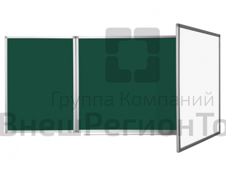 Трехэлементная магнитно-комбинированная доска 100х300 - в премиум профиле.