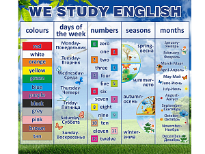 Стенд Английский язык. Мы изучаем Английский We study english