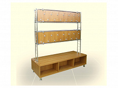 Вешалка 2-сторонняя на ножках с ячейками под обувь