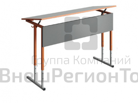 Стол ученический 2-местный "КЛАССИК 2М" на кв.трубе не рег. гр.2, гр.3, гр.4, гр.5, гр.6.