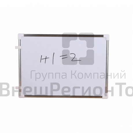 Доска магнитно-маркерная, двусторонняя, с полочкой, 90х60 см.