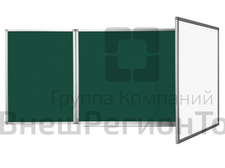 Трехэлементная магнитно-комбинированная доска 100х340 - в премиум профиле.