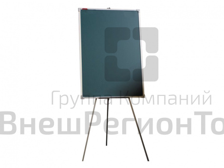 Мольберт тренога односторонний меловой 100х70 - алюминиевый профиль.