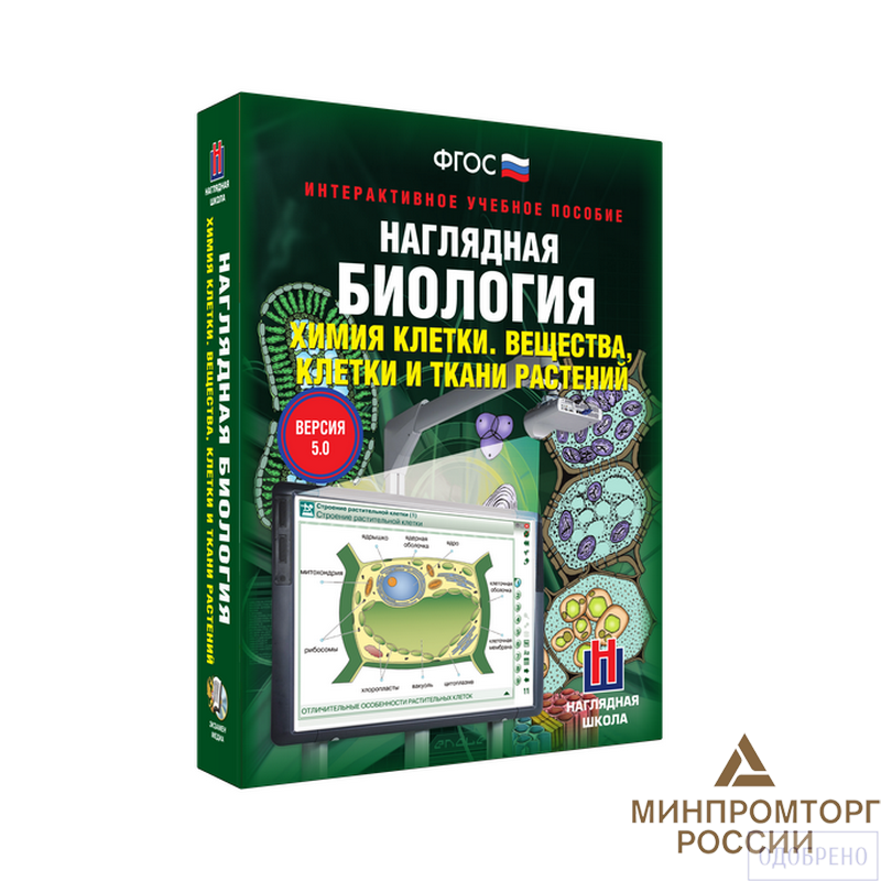 Наглядная биология. Химия клетки. Вещества, клетки и ткани растений 9-10 классы (интерактивное пособ
