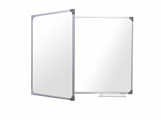 Двухэлементная магнитно-маркерная доска 100х225 - алюминиевый профиль створка слева
