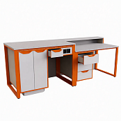 Стол демонстрационный для кабинета химии/биологии с розетками без сантехники, ЛДСП 16мм