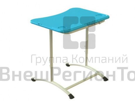 Стол ученический одноместный с регулировкой высоты, пластик.